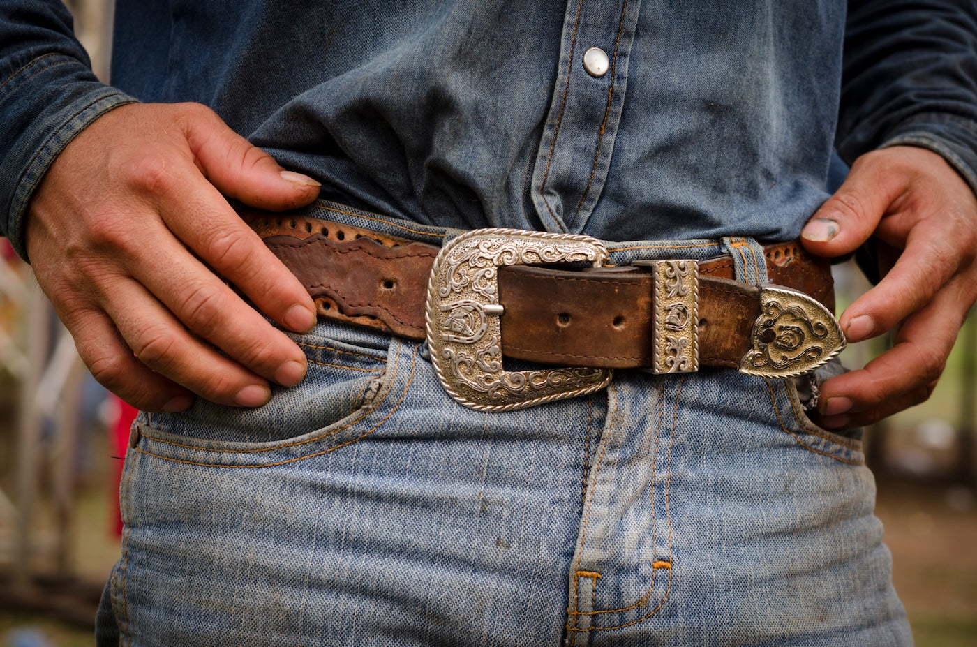 rustic belt from creasy horse leather