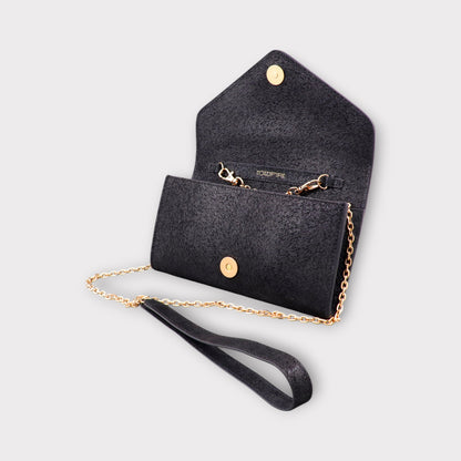 Small handbag - crossbody - Black Pony leather - Gold