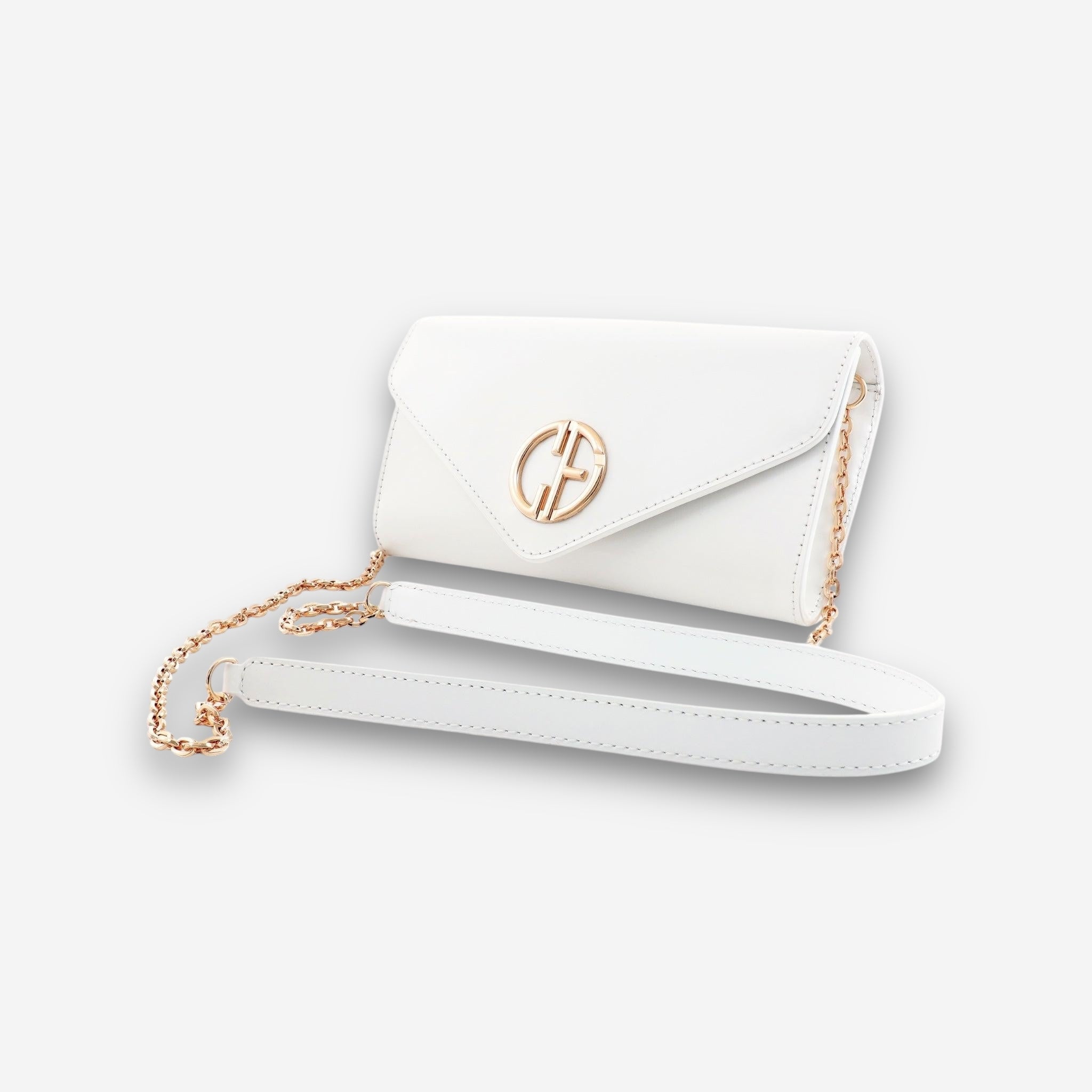 Whisper Gold - White Semi Patent-crossbody bag-COLDFIRE