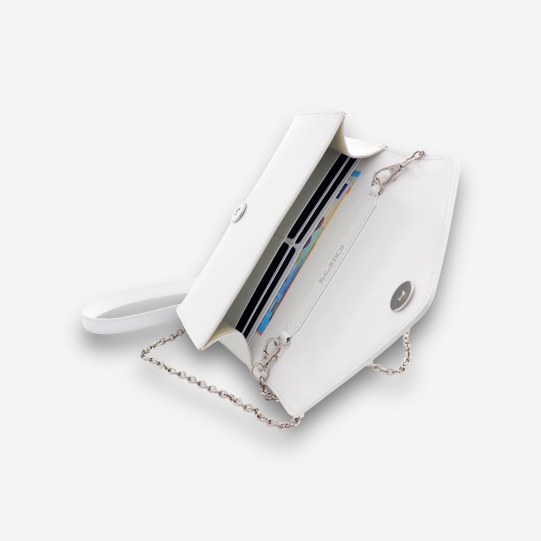 Whisper Silver - White Semi Patent-crossbody bag-COLDFIRE