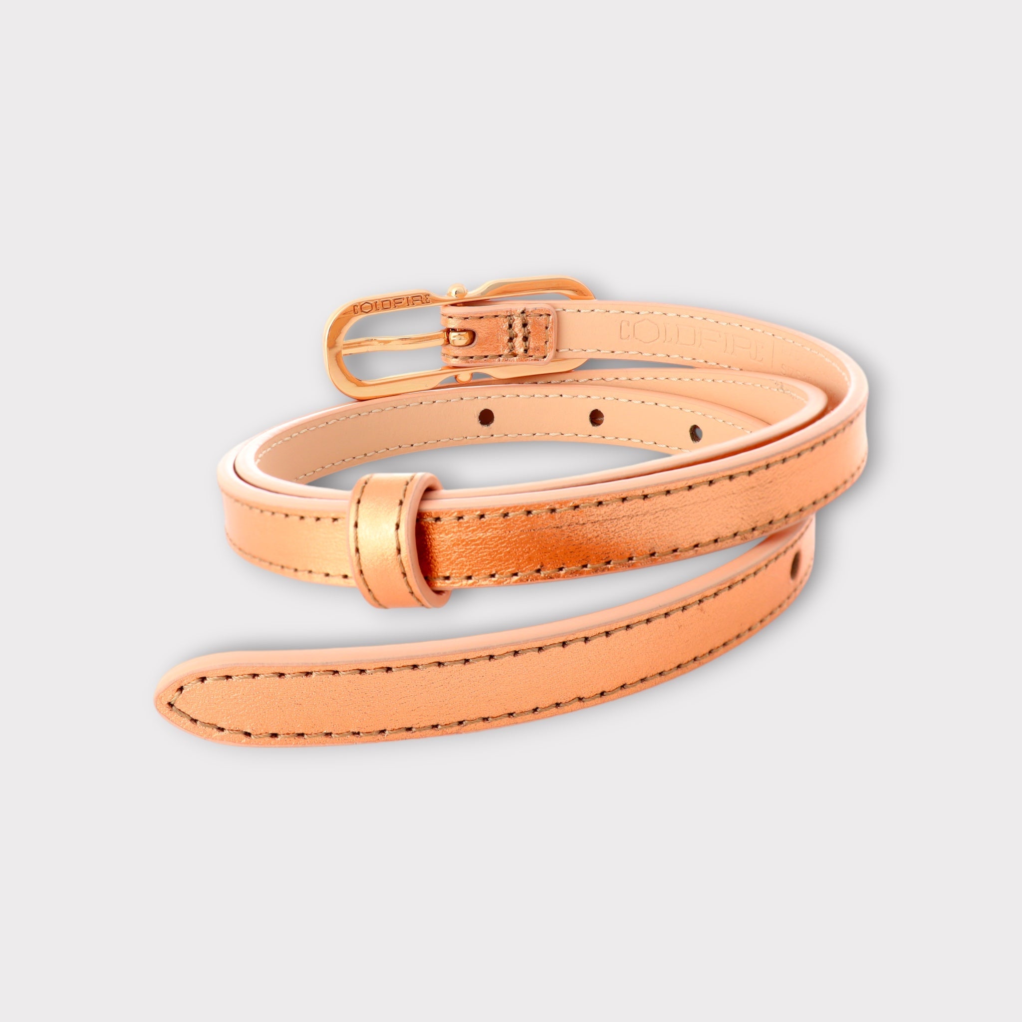 Women's belt - genuine leather - 12 mm - Corona Gold | COLDFIRE - COLDFIRE