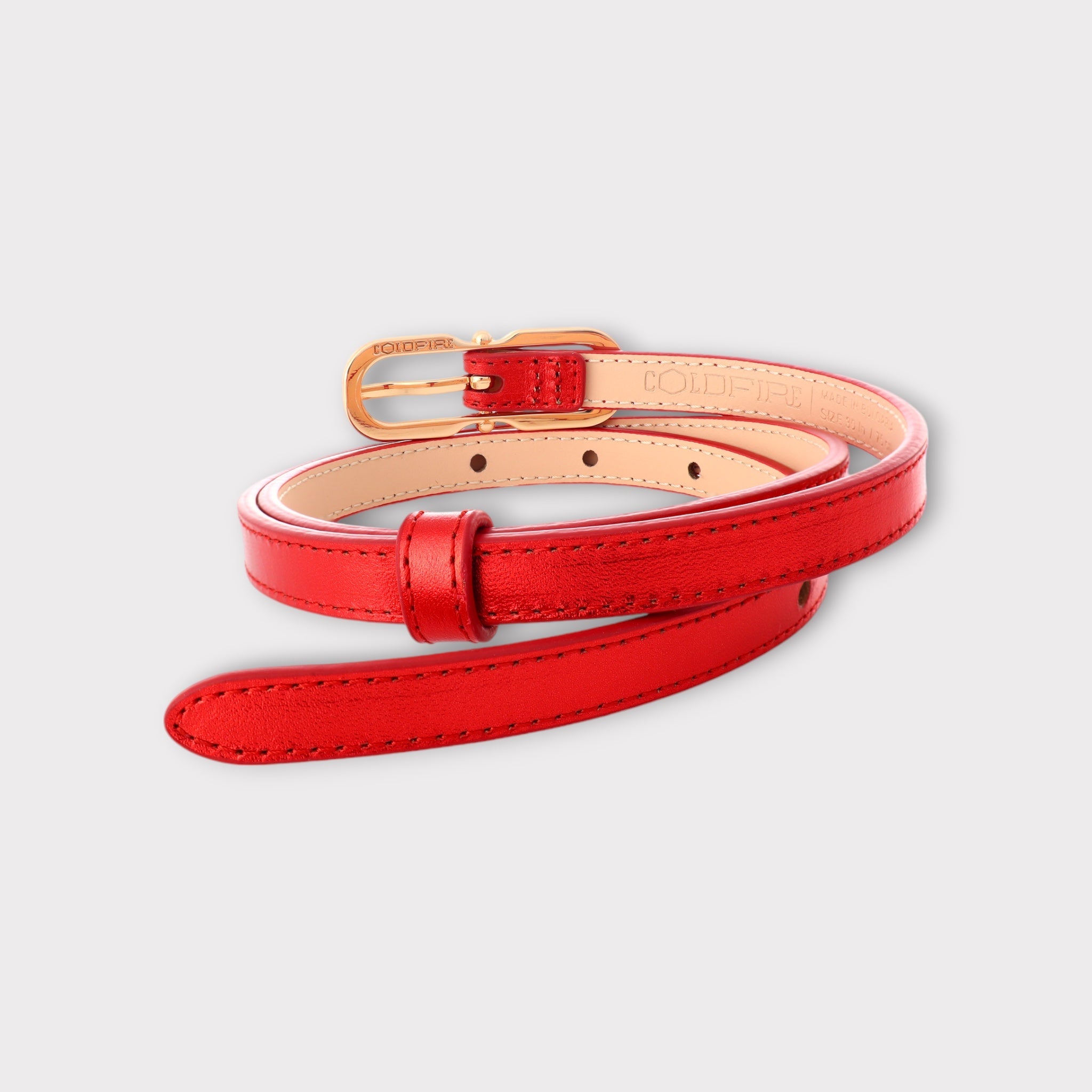 Women's belt - genuine leather - 12 mm - Egeria Red | COLDFIRE - COLDFIRE