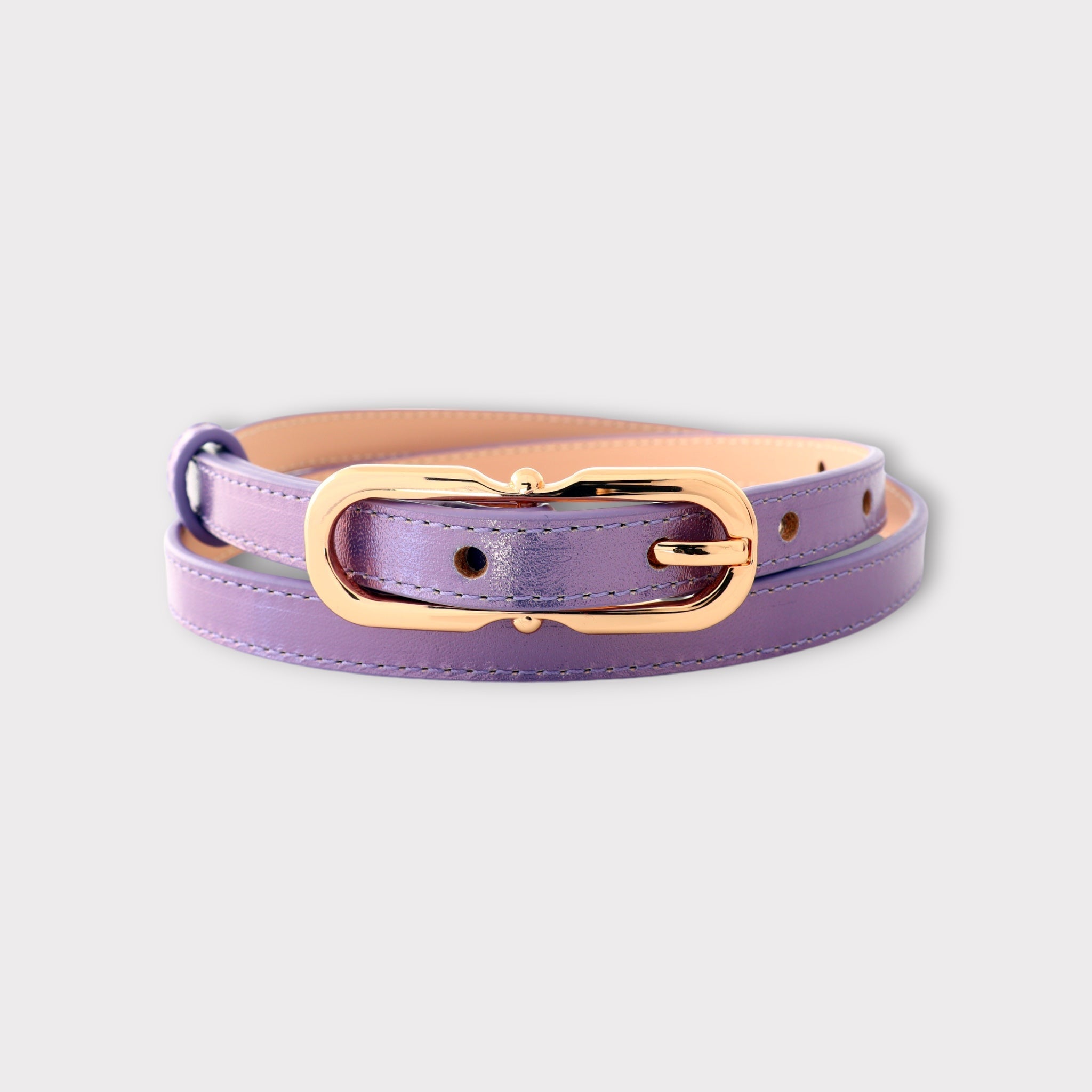 Women's belt - genuine leather - 12 mm - Rough Pillow Lavender | COLDFIRE - COLDFIRE